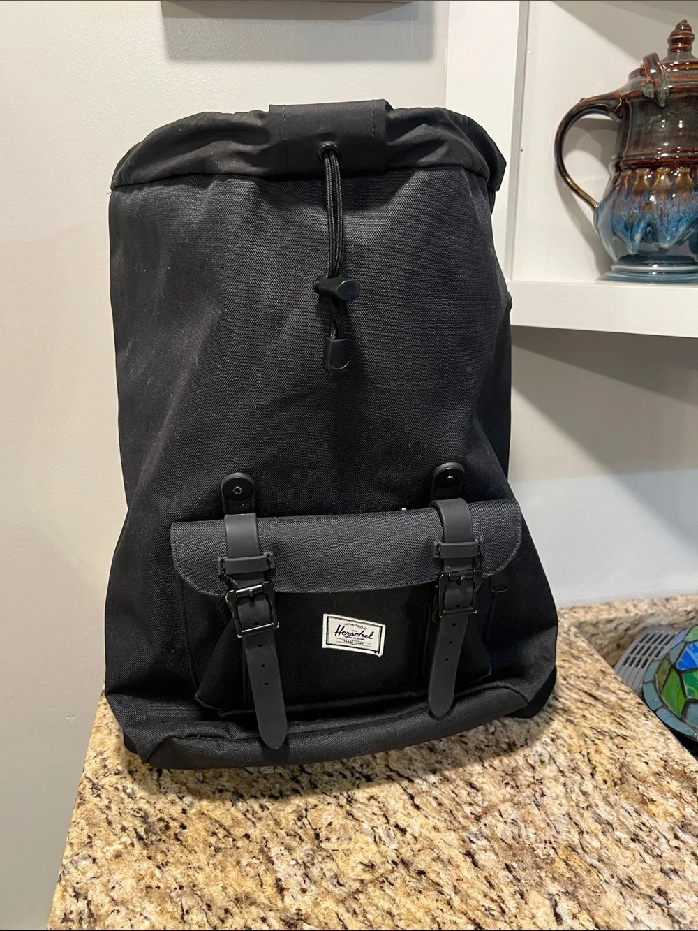 Herschel supply co little America black backpack laptop travel bag